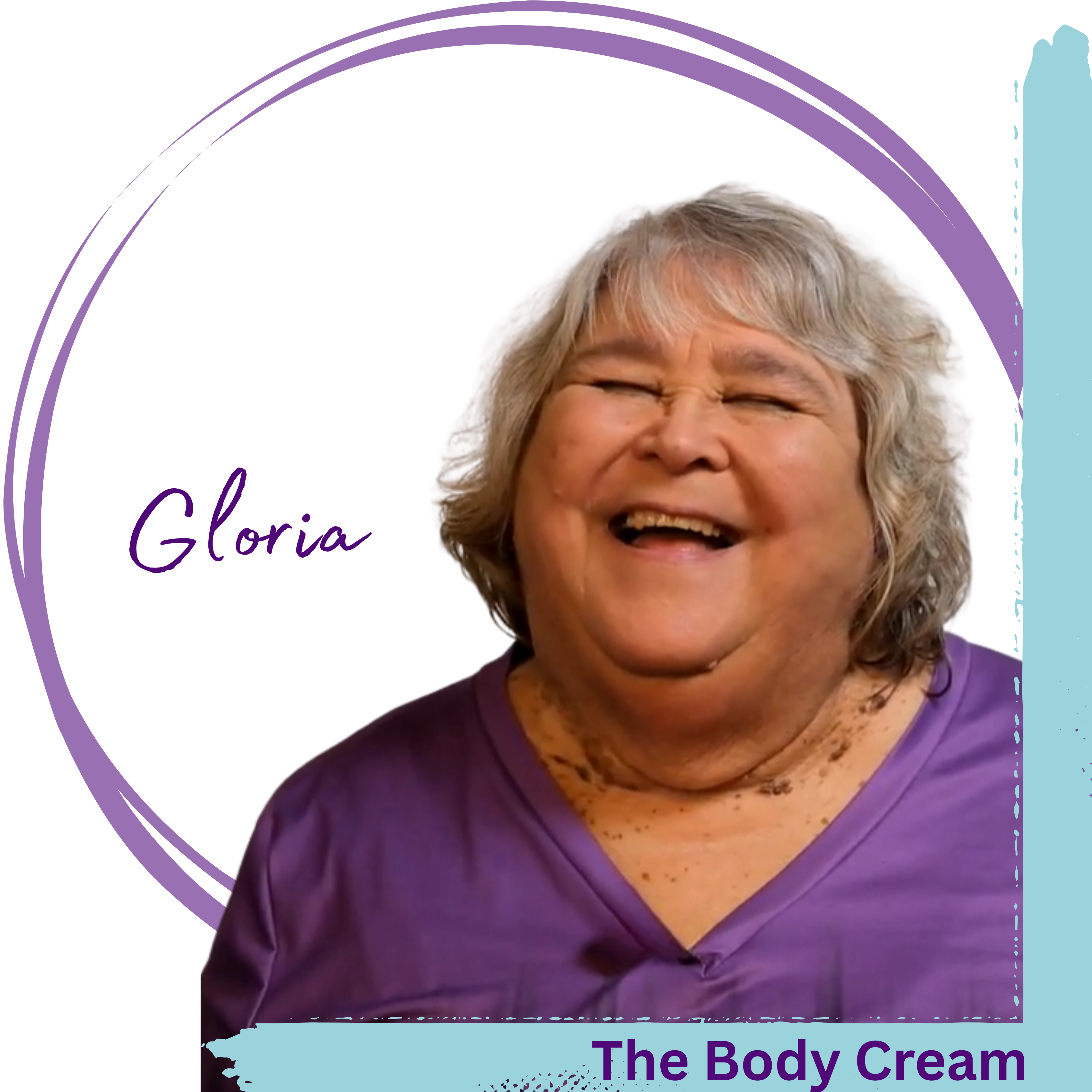 Gloria smiling, using One Truth 818 anti ageing skincare routine with TAM-818 body cream.
